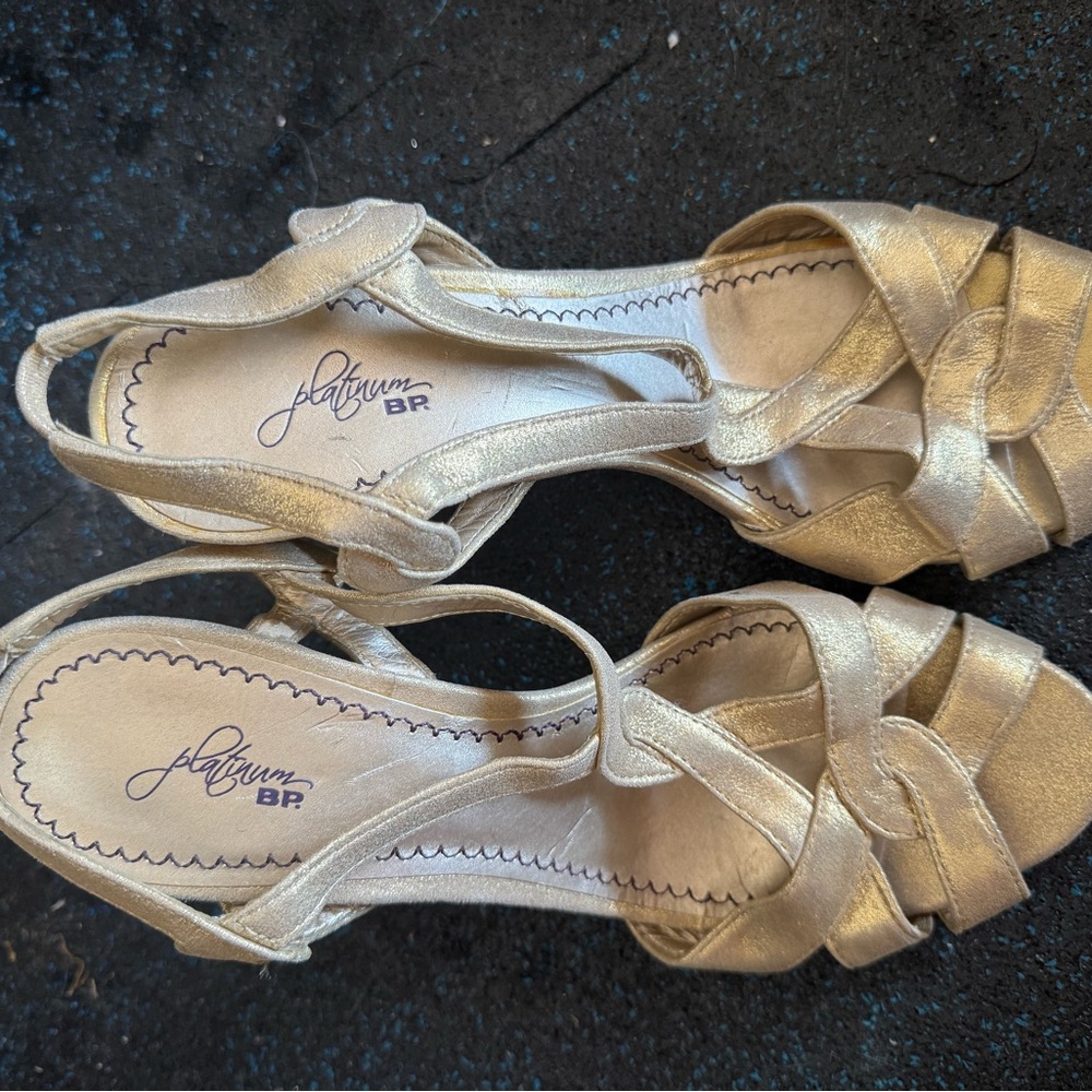 BP Gold Heels with Crisscross Straps
